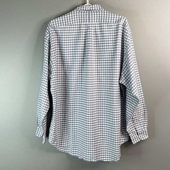 RALPH LAUREN Mens Vintage 90’s The Big Shirt Blue White Buffalo Plaid Oxford L - Picture 9 of 13